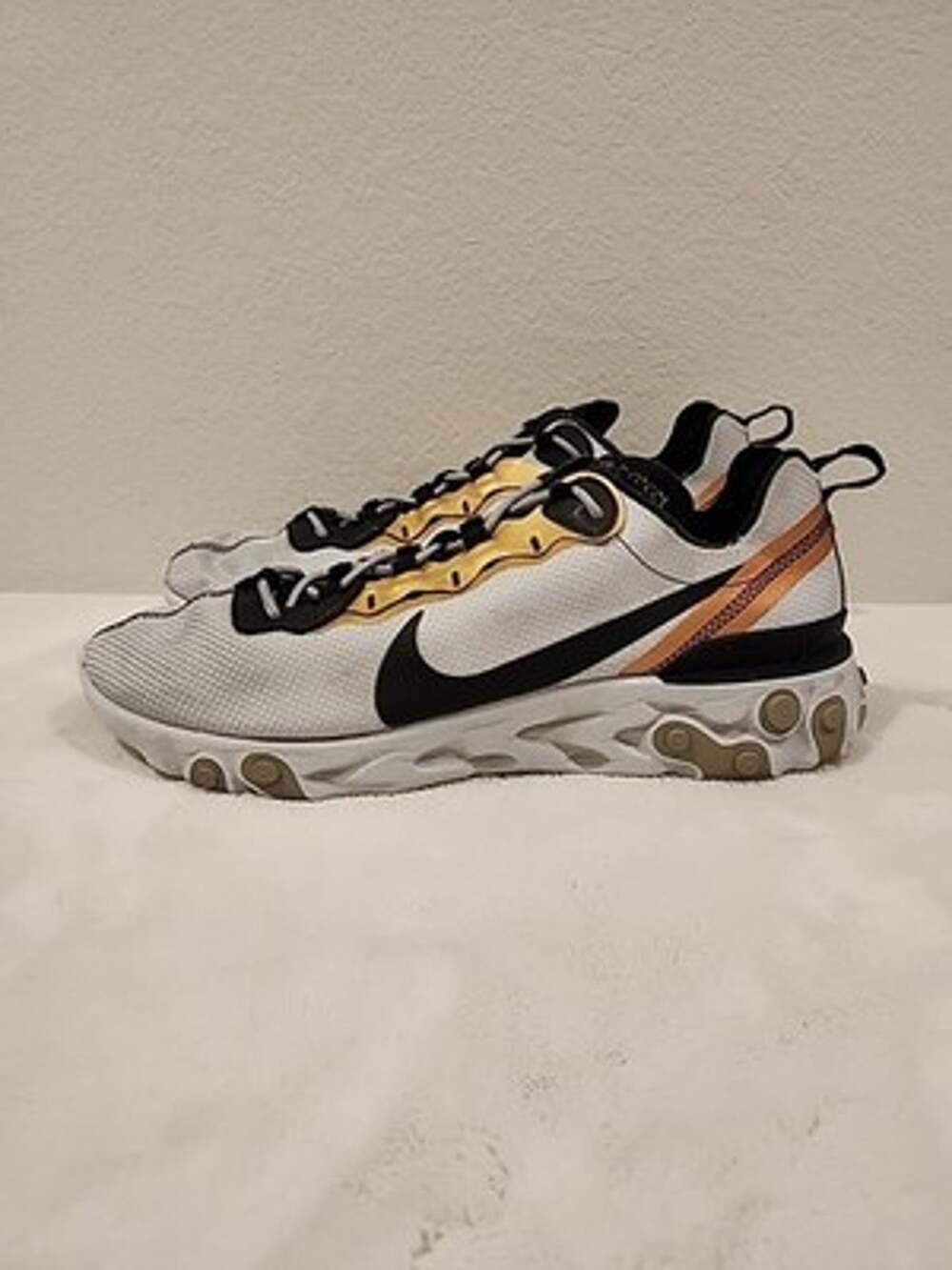 Nike React Element 55 "Gold Ranger" Mens 12 Shoes Sneakers Gold Black Gray